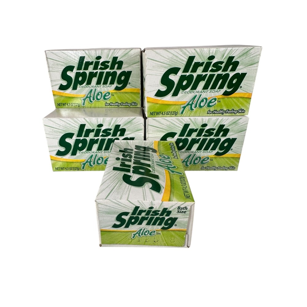 Irish Spring‎ Aloe Soap 8 Bars Discontinued 4.5oz Each Vintage 2000s Sealed - Picture 3 of 4